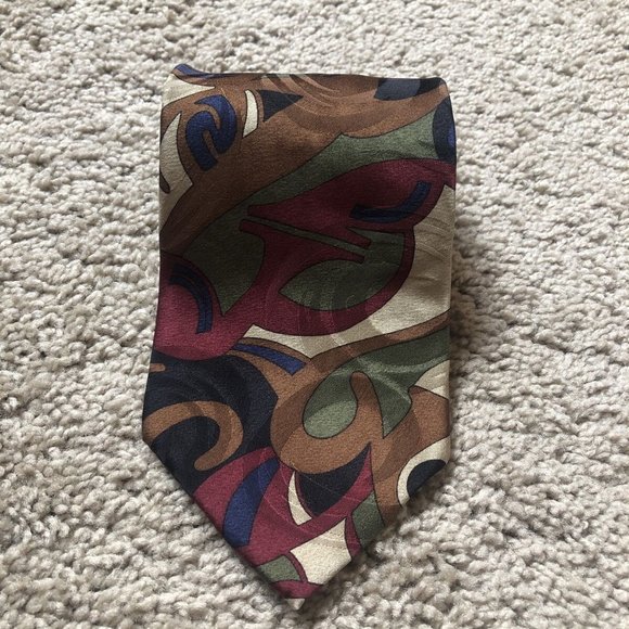 Urban Canvas MEN'S SILK Neck TIE BROWN BURGUNDY GREEN BLUE Brown 4 X 57 - Picture 2 of 9